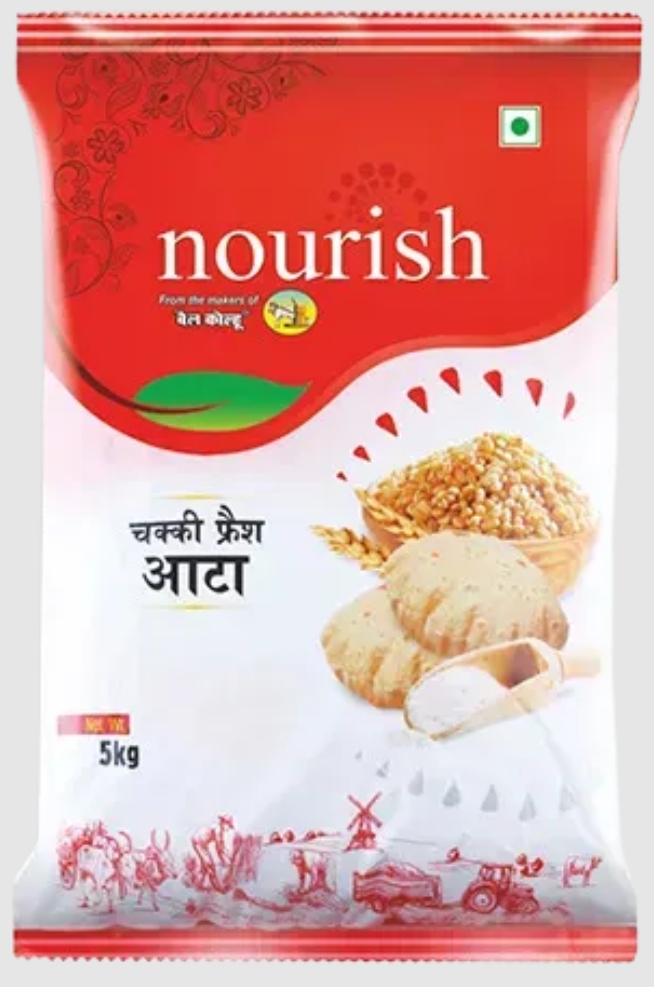 नॉरिस चक्की फ्रैश आटा 5KG (Nourish Fresh Chakki Atta 5Kg)