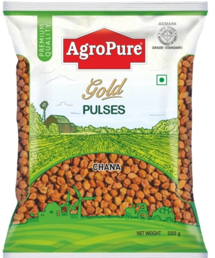 एग्रो प्योर देशी चना साबूत 500 ग्रा ( Agro Pure Gold Deshi Chana 500 Gml) Code-EP