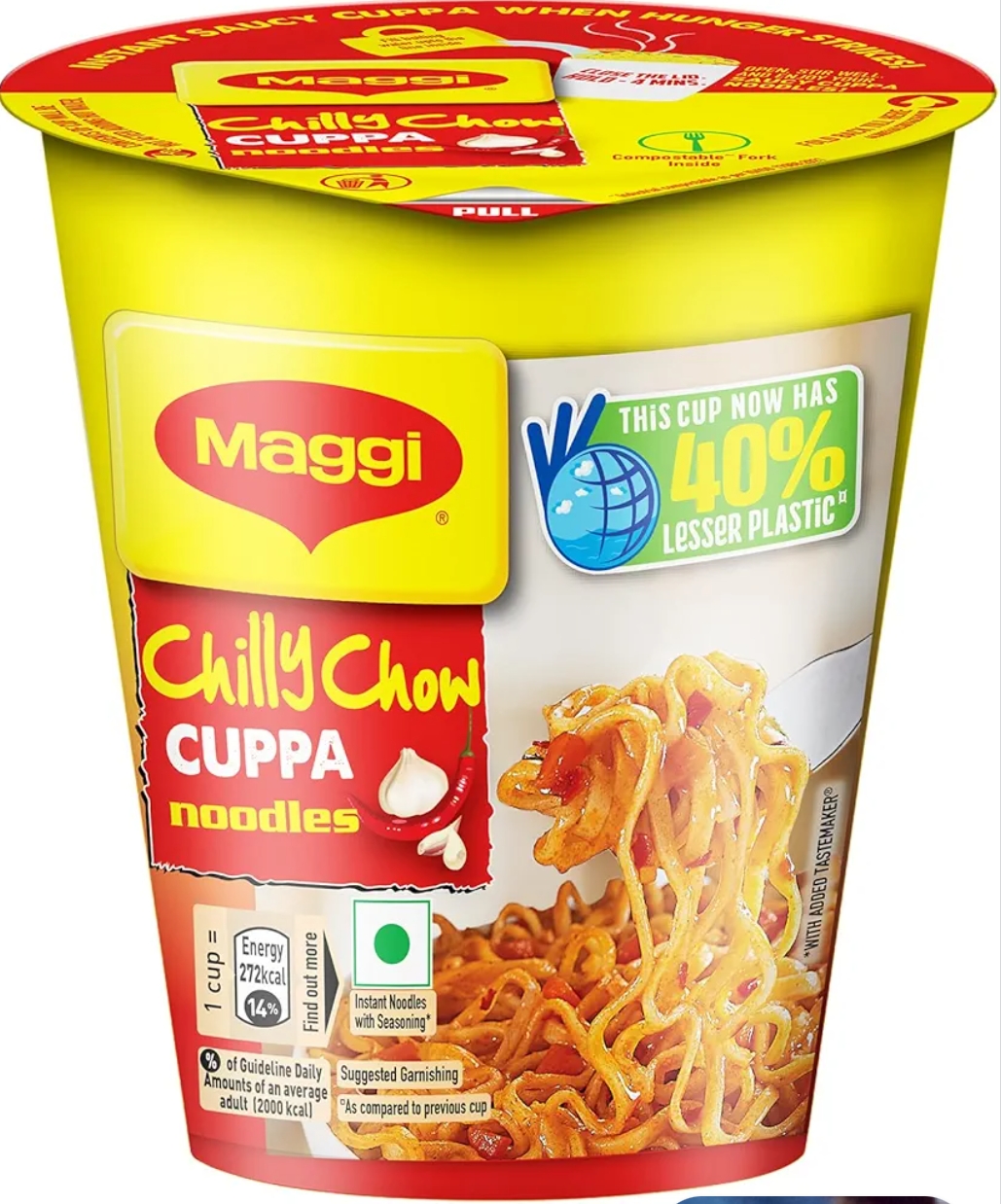 मैगी चिल्ली कप्पा नूडल्स 70Gm(Maggi Chilly Cuppa Noodles 70Gm ))