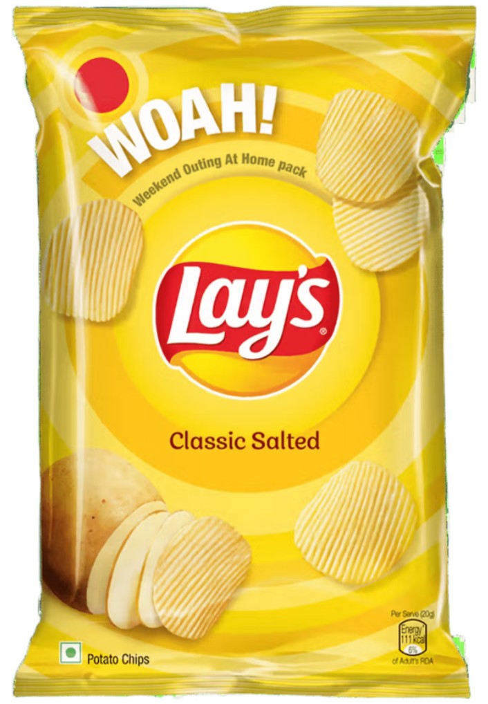 लेश क्लासिक सॉल्ट चिप्स ₹20/-(Lays Classic Salt Chips ₹20/-)D145006