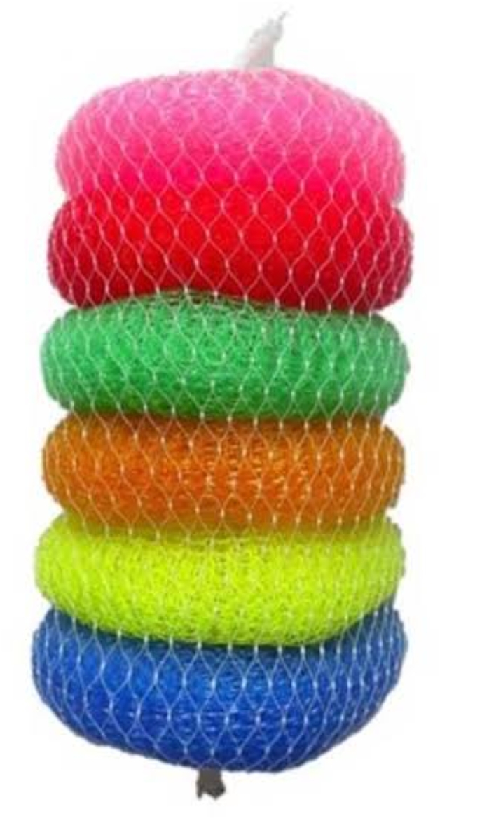 प्लास्टिक गोल जाली जूना 10₹(Plastic Round Net Scrubber Pad Multicolour)