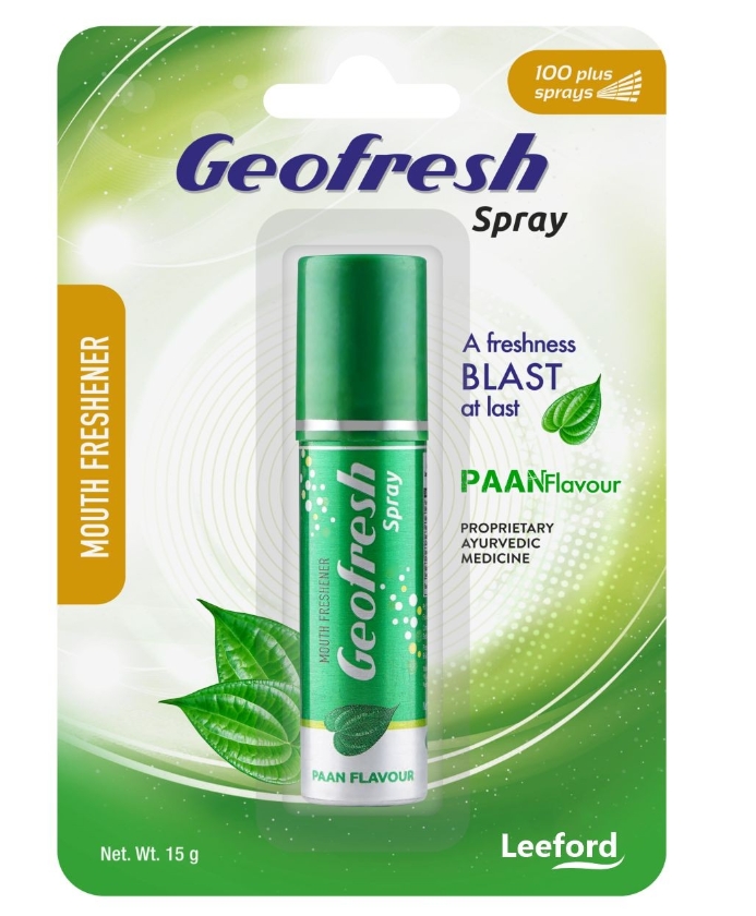 जिओ फ्रेश माउथ स्प्रे पान फ्लेवर 15ग्राम (Geofresh Paan Flavour Mouth Freshener Spray)