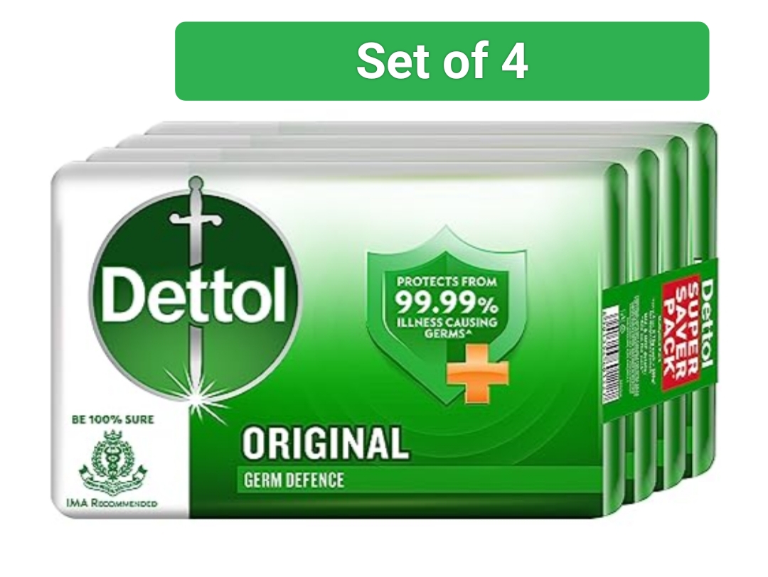 डिटॉल ओरिजिनल ₹20/- (Dettol original germ protection bathing soap Set of 4)