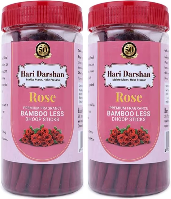 हरिदर्शन रोज धूप स्टिक- 125g(Haridarshan Rose Dry Dhoop Sticks -125g Jar)D145045
