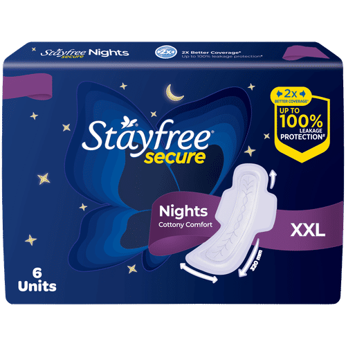 स्टेफ्री सिक्योर XXL 6पीस (Stayfree Secure XXL 6Pc)D145010