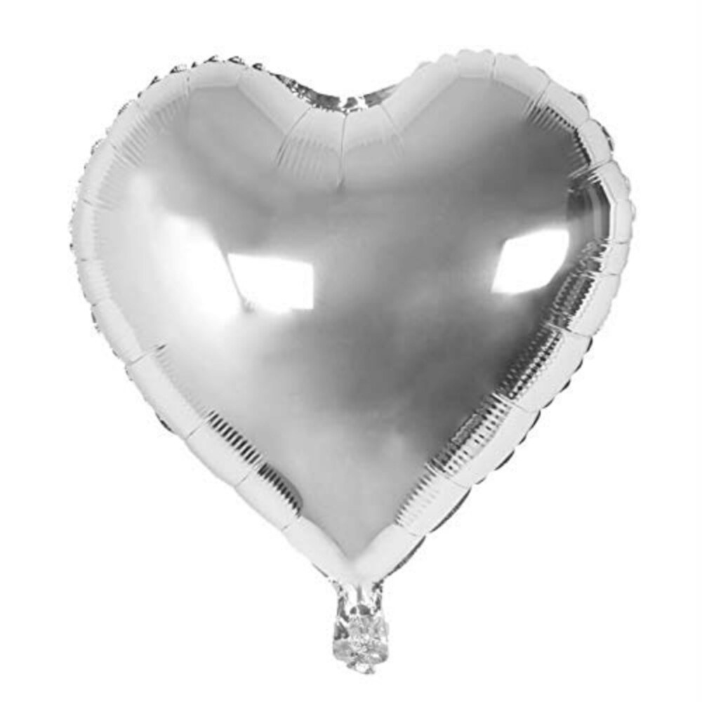 पार्टी फॉयल हार्ट सिल्वर बैलून(Party Foil Heart Silver Balloon)