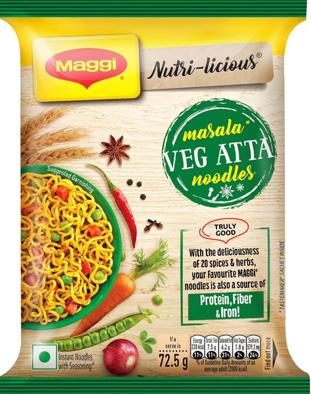 मैगी वेज आटा मसाला नूडल्स ₹28/- (MAGGI Nutri-Licious Veg Atta Masala Noodles ₹28/-)