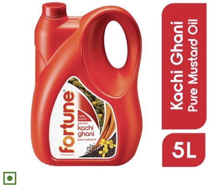 फॉर्च्यून कच्ची घानी 5 ली कैन(Fortune Sarso Kachchi Ghani Mustered Oil 5L Can)