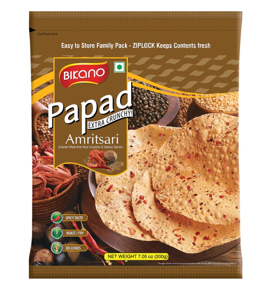 बिकानो अमृत्सरी पापड़ 200 ग्राम (Bikano Amritsari Papad 200Gm)D145013