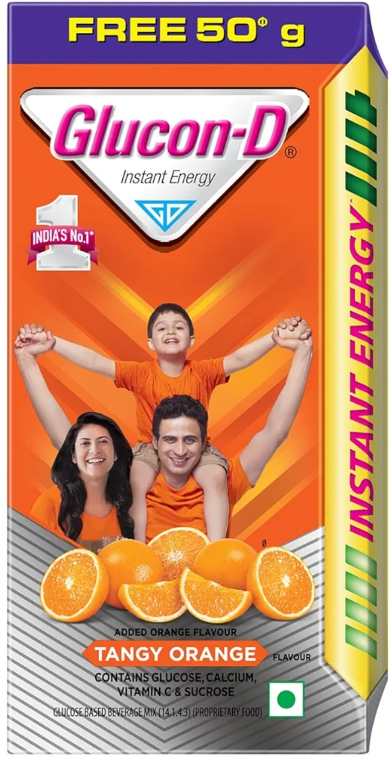 ग्लूकॉन डी ऑरेंज 125Gm(Glucon-D Tangy Orange with 3 Benefits of Energy, Recovery, and Immunity, Refill 75 g (Get 50 g Extra Free)