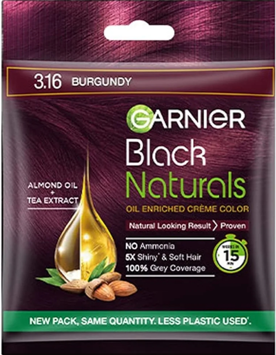 गार्नियर हेयर कलर क्रीम 3.16 बरगंडी  ( Garnier Black Natural Hair Colour Burgundy 3.16 )