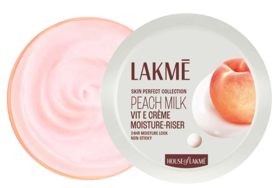 लैक्मे पीच मिल्क मॉइश्चर क्रीम 200ग्राम (Lakme Peach Milk VIT E Cream Moisture - Riser 200 g