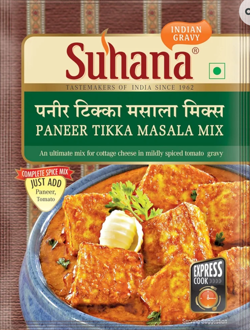 पनीर टिक्का मसाला मिक्स  Suhana Paneer Tikka Masala Mix 50Gm (code 4538