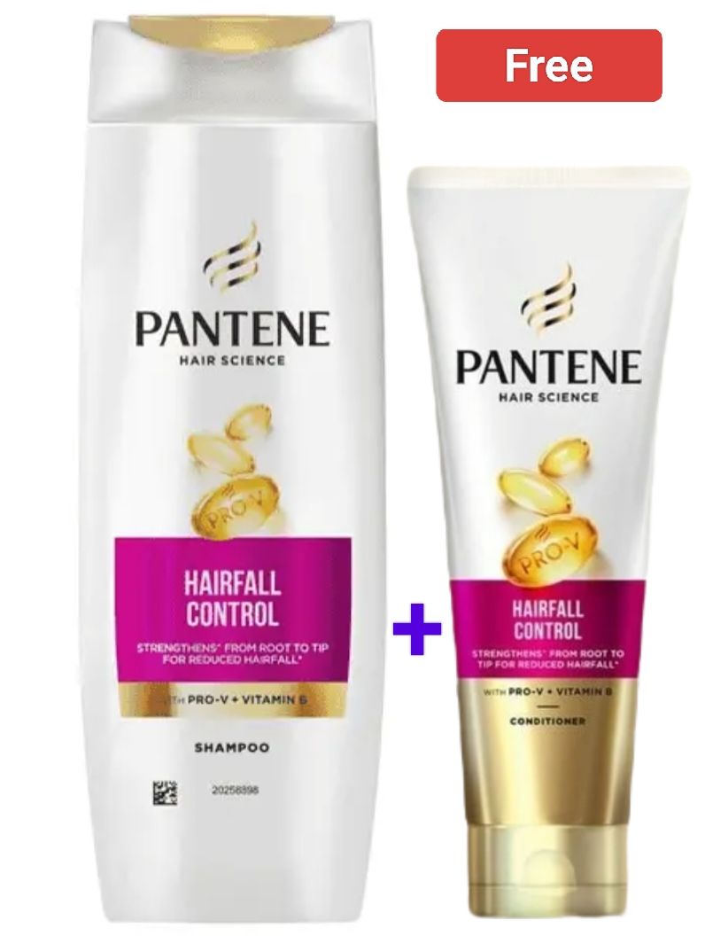 पैंटीन हेयरफॉल कंट्रोल शैम्पू 340ml (Pantene HairFall Control Shampoo 340ml Get Free Conditioner