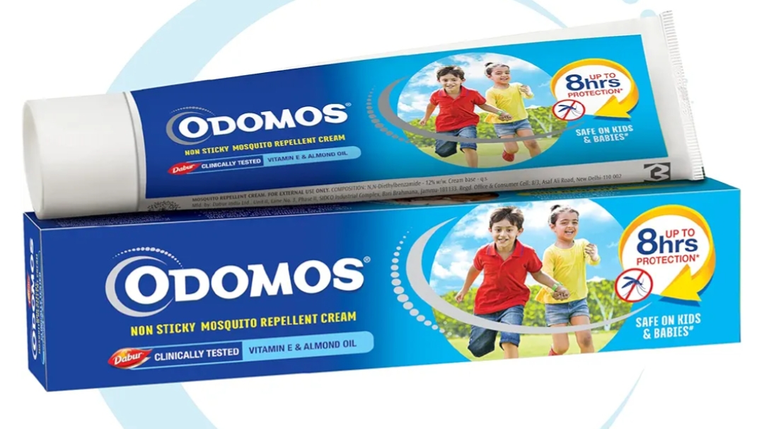 डॉबर ओडोमोस मॉस्किटो क्रीम 50ग्राम (DABUR Odomos Non-Sticky Mosquito Repellent Cream With Vitamin E & Almond - 50G