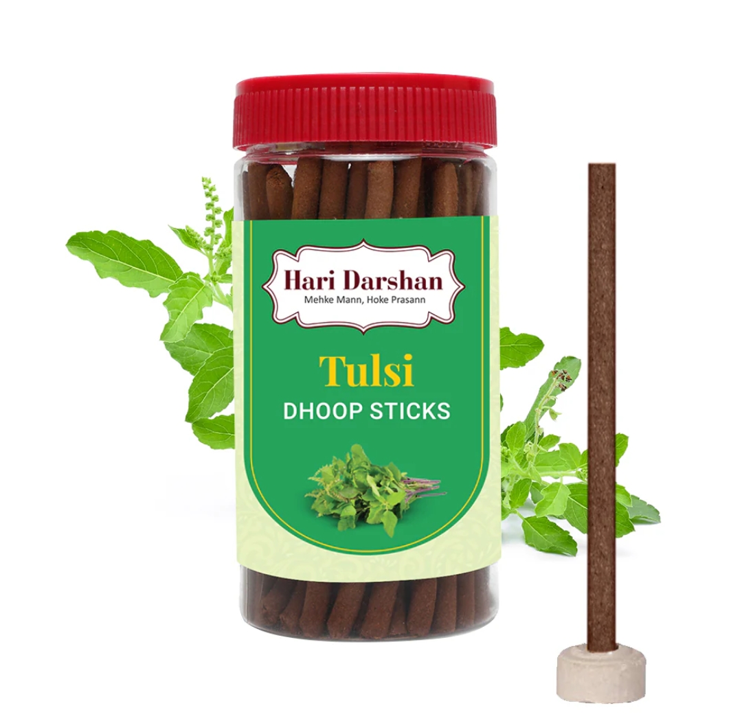 हरिदर्शन तुलसी धूप स्टिक- 125g(Haridarshan Tulsi Dry Dhoop Sticks -125g Jar)D145035