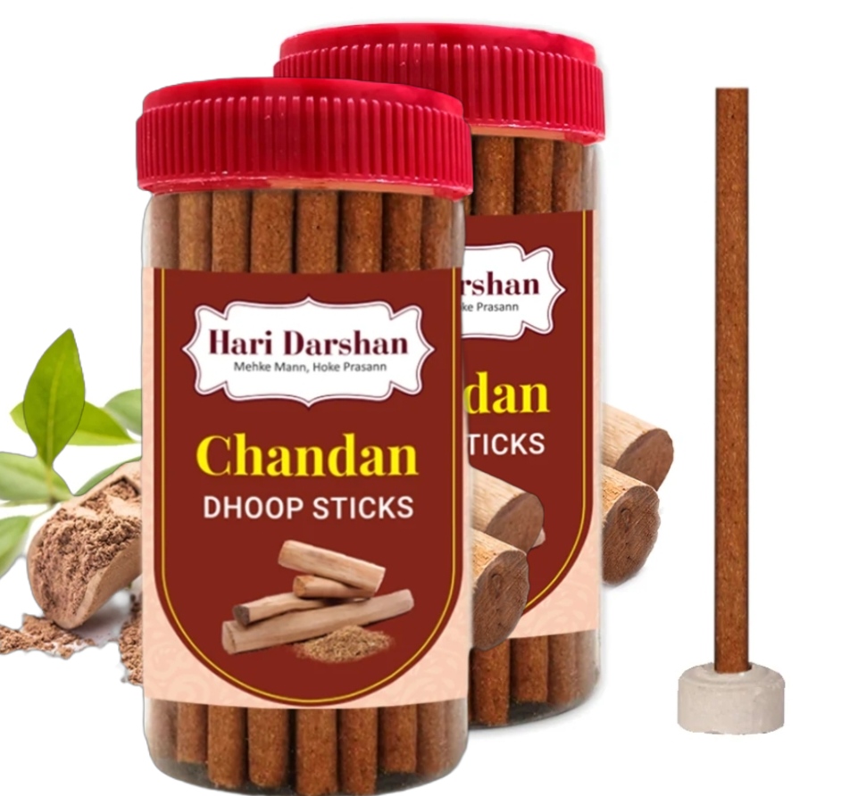 हरिदर्शन चंदन धूप स्टिक- 125g(Haridarshan Chandan Dry Dhoop Sticks -125g Jar)D145045