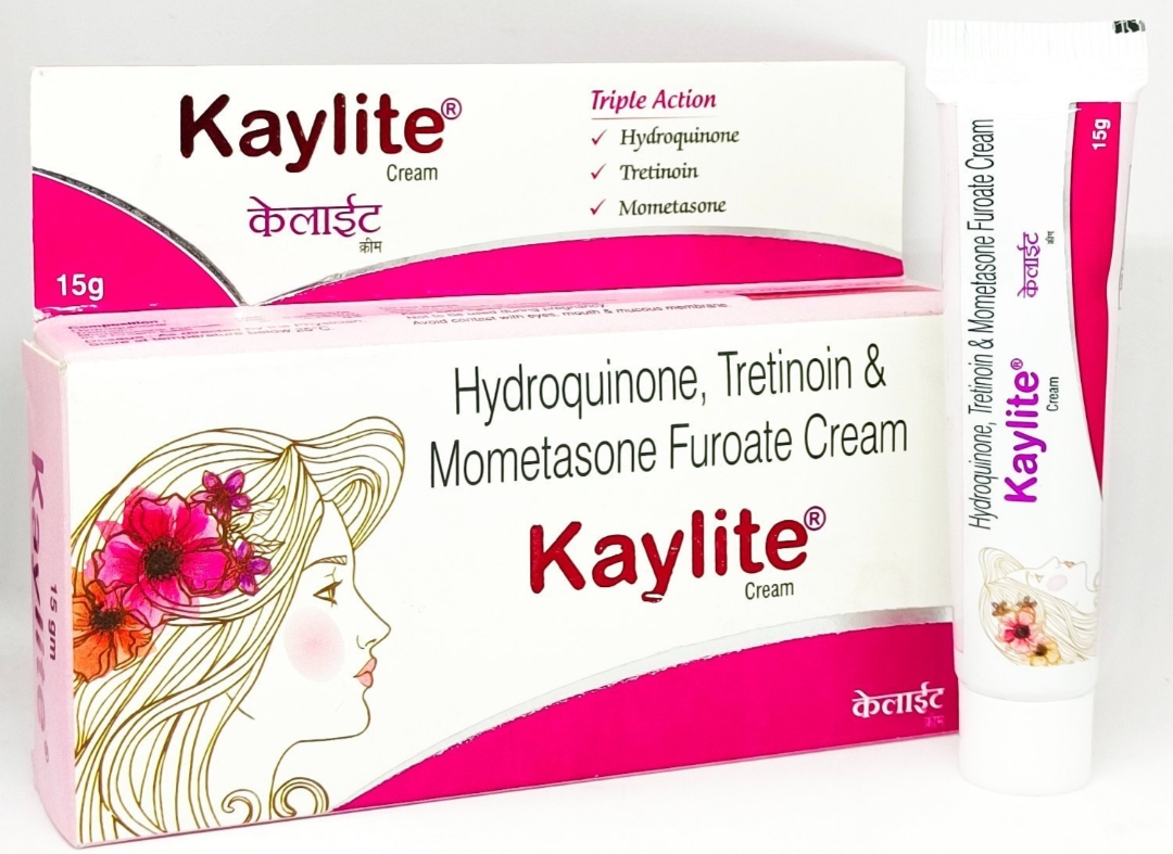 केलाईट क्रीम (Kaylite Cream 15 gm Hydroquinone Tretinoin Mometasone Furoate Cream)