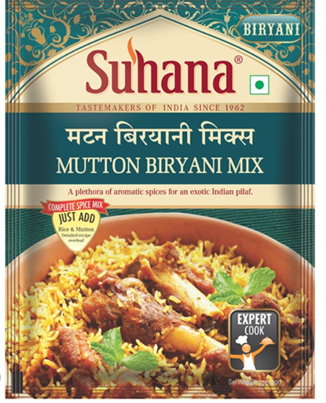 सुहाना मटन बिरयानी मिक्स मसाला 50Gm( Suhana Mutton Biryani Mix Masala 50Gm)D145010/02