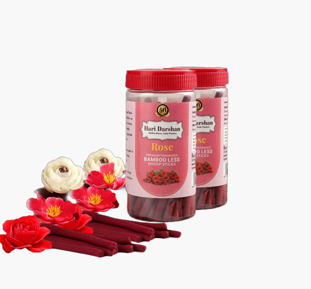 हरिदर्शन रोज धूप स्टिक- 125g(Haridarshan Rose Dry Dhoop Sticks -125g Jar)D145045