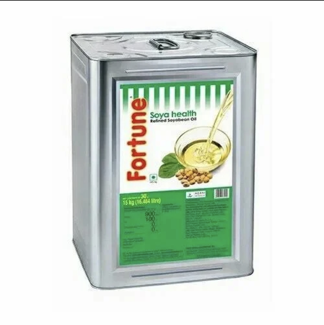 फॉर्च्यून रिफाइंड ऑयल 15 लीटर टीन (Fortune Soya Health Refined Soyabean Oil 15 Ltr Tin)R145015