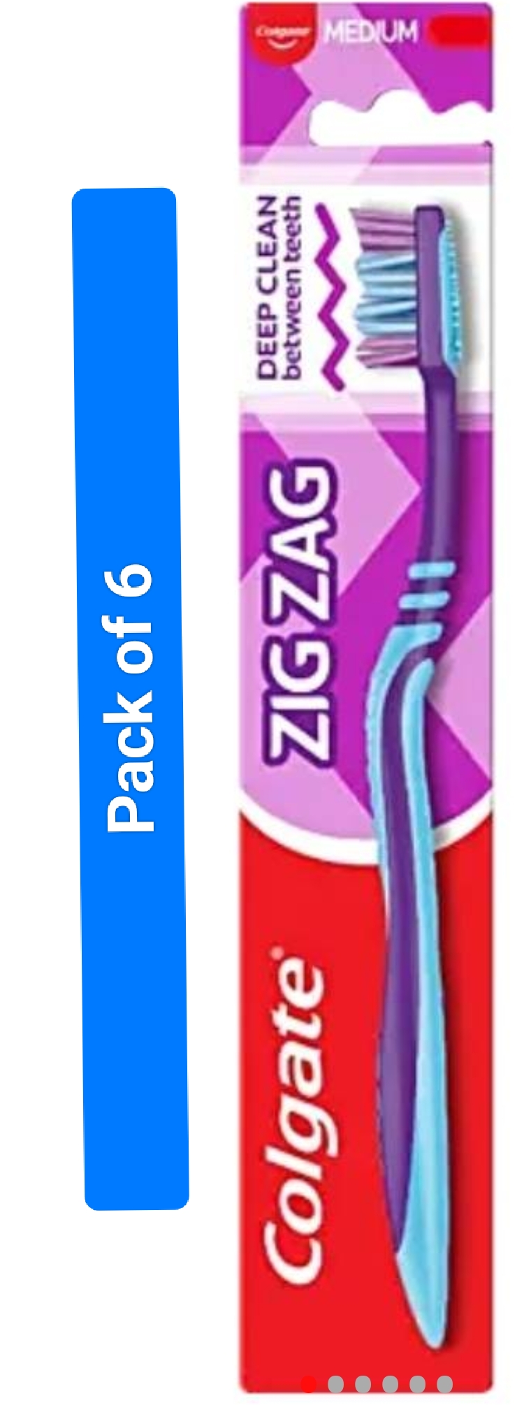 कोलगेट ज़िग जैग टूथ ब्रश 6N(Colgate Zig Zag Medium Bristle Toothbrush, Pices of 6)
