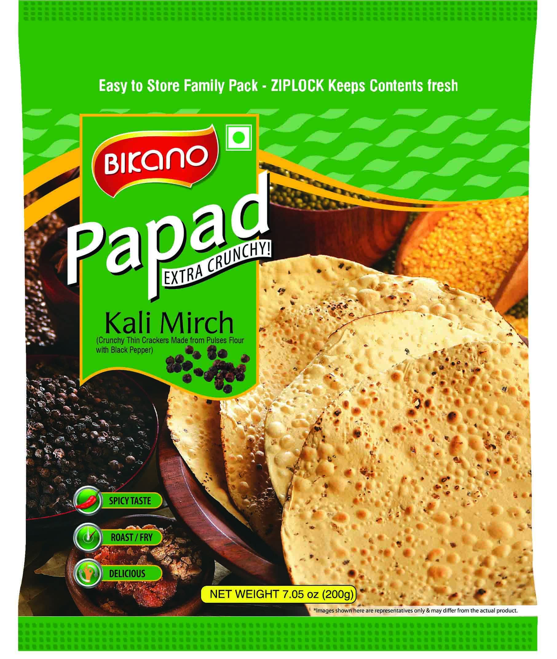 बिकानो काली मिर्च पापड़ 200 ग्राम (Bikano Kali Mirch Papad 200Gm)D145013