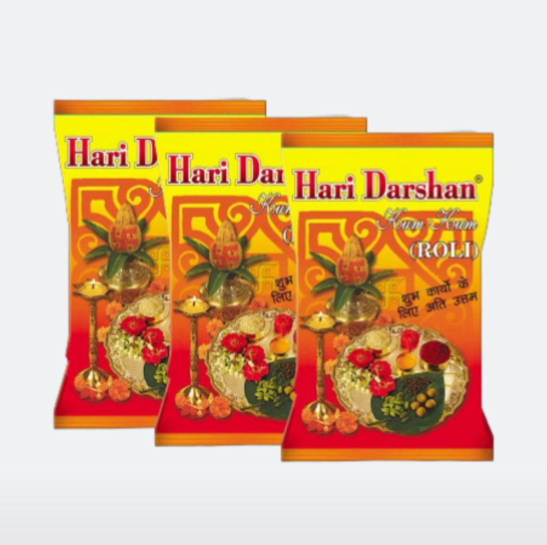 हरि दर्शन रोली 5 रू ( Hari Darshan Roli Kumkum Tika Pack of 50)D145050