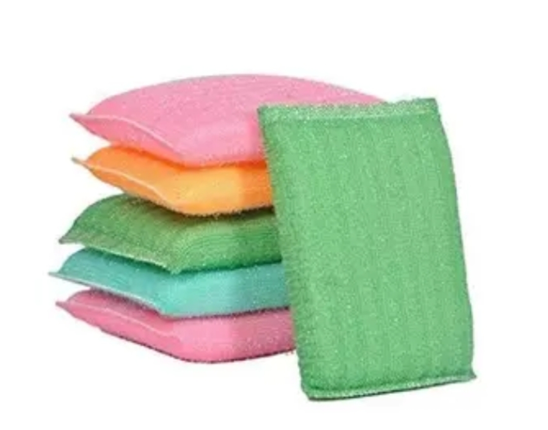 तकिया जूना दिसवाश स्पॉन्ज जूना पैड 10₹(Diswash&Kitchen Cleaning Sponge Scrubber Pad Scretch Proof Multi Colour pack of 6)F145030/2