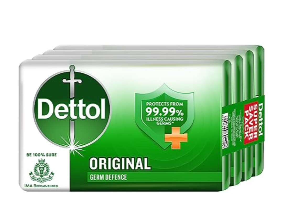 डिटॉल ओरिजिनल ₹20  (Dettol Original Germ Protection Bathing Soap Pack of 4) CODE - 8901396389330