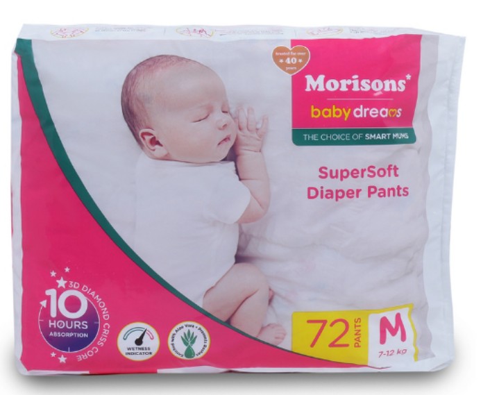 72 Piece Medium Size Morisons Diapper For 7 to 12 Kg Child