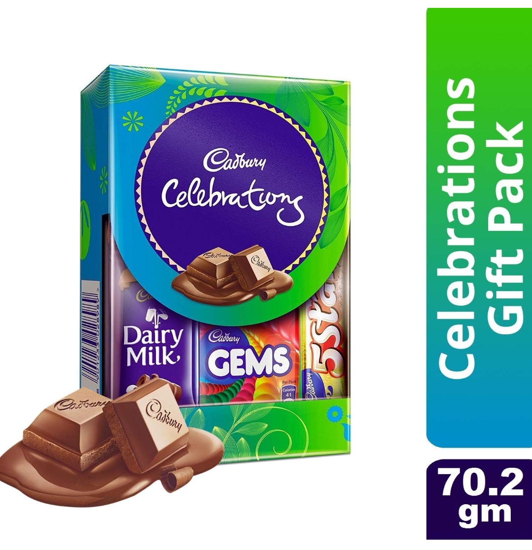 कैडबरी सेलीब्रेशन चॉकलेट गिफ्ट पैक ₹50/- (Cadbury Celebrations Assorted Chocolate Bar Gift Pack ₹50/-)