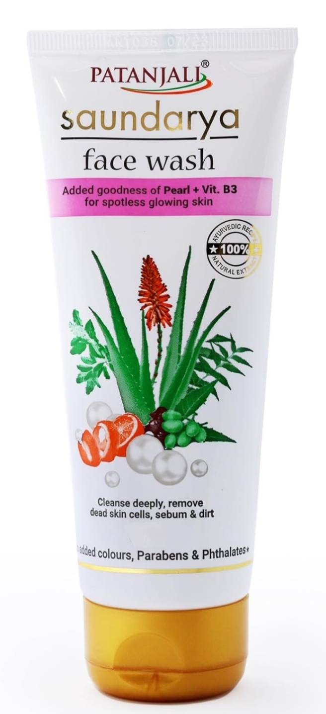 पतंजलि सौन्दर्य फेस वॉश 60gm (Patanjali Saundarya Face Wash 60gm)