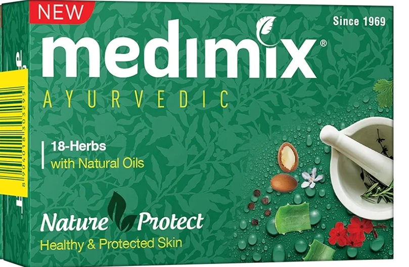 मेडिमिक्स आयुर्वेदिक शॉप 75ग्राम (Medimix Ayurvedic 18 Herbs Bathing Bar 75Gm)