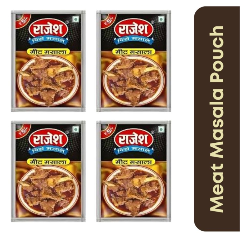 राजेश मीट मसाला 5 रू (Rajesh Meat Masala 5 Rs Pouch Pack of 60 Pouch)FIX145020.1/02