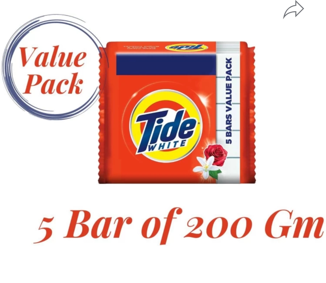 टाइड साबुन 5x200 ग्राम साबुन (Tide Detergent Bar value pack 5 Piece (1kgx3 Set)