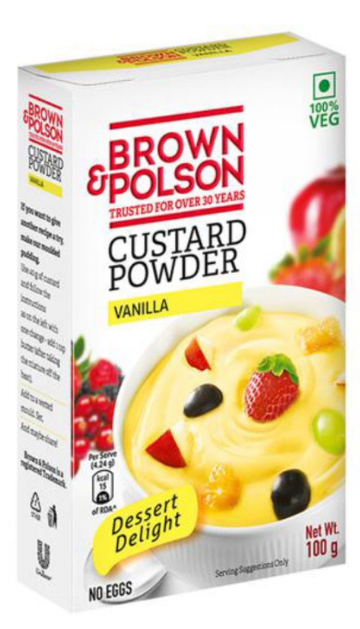 कस्टर्ड पाउडर वनीला 100 ग्राम ( Brown Polson Vanilla Custard Powder 100 Gm)