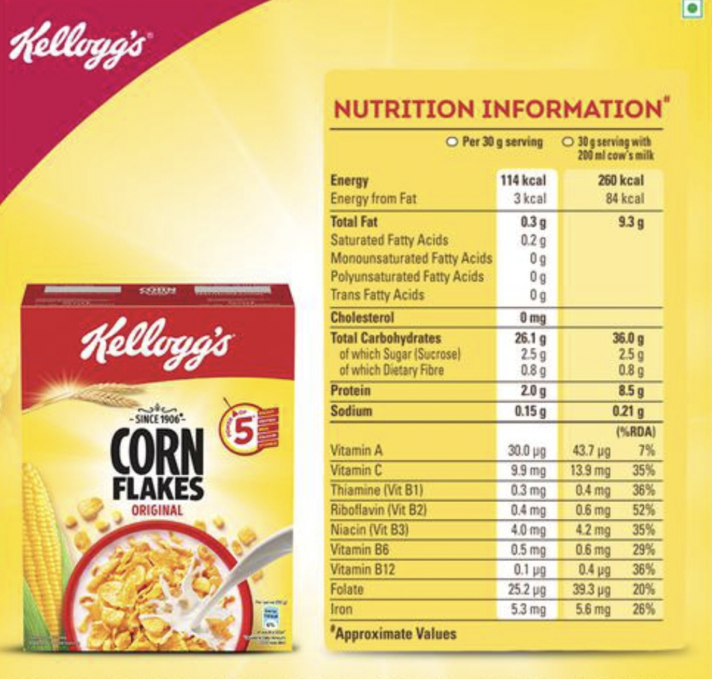 केलॉग्स कॉर्न फ्लैक्स 475 ग्राम (Kellogg's Corn flakes Original 475 Gm