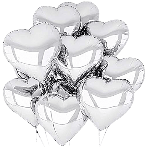 पार्टी फॉयल हार्ट सिल्वर बैलून(Party Foil Heart Silver Balloon)