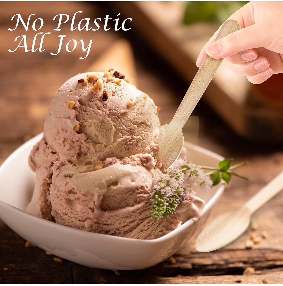 लकड़ी खाना चम्मच 100पीस (Lakdi Chaumein Chammach 100Pc)FIX45