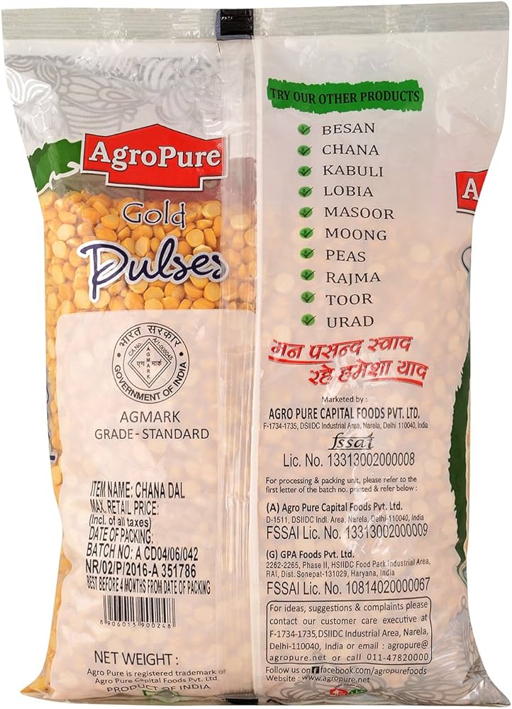 एग्रो प्योर चना दाल 500Gm(Agro Pure Chana Dal/Tual Dal 500Gm)R145009