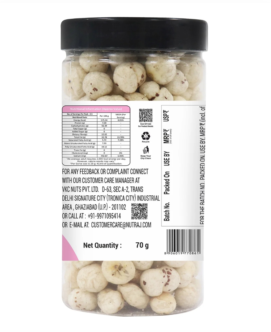नटराज पिंक साल्टेड मखाना 70ग्राम (Nutraj Pink Salted Makhana 70Gm)R145020/02