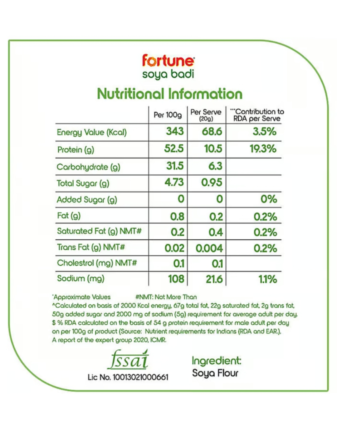 फॉर्चून मिनी सोया चांक्स 10/-( Fortune Mini Soya Chunks 10/-)D145012.5/02