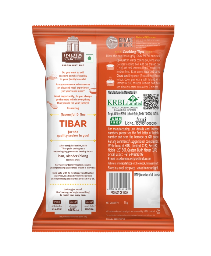 इंडिया गेट तिबार राइस 1 केजी (India Gate Tibar Rice 1Kg)R145013