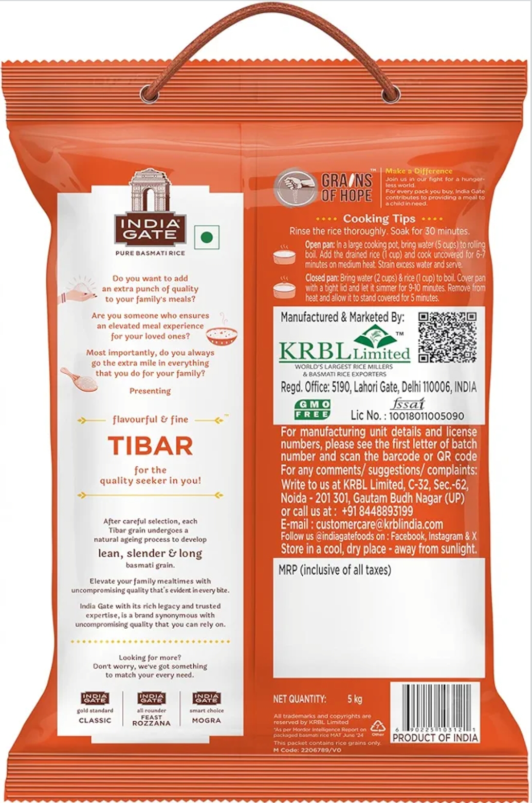 इंडिया गेट तिबार राइस 5 केजी (India Gate Tibar Rice 5Kg)R145044