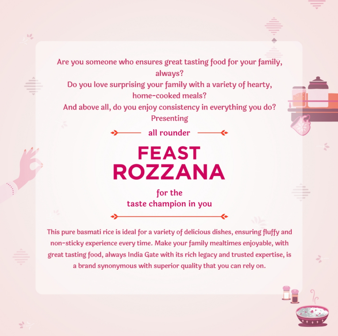 इंडिया गेट फीस्ट रोजाना राइस 5 केजी (India Gate Feast Rozzana Rice 1Kg)R145024