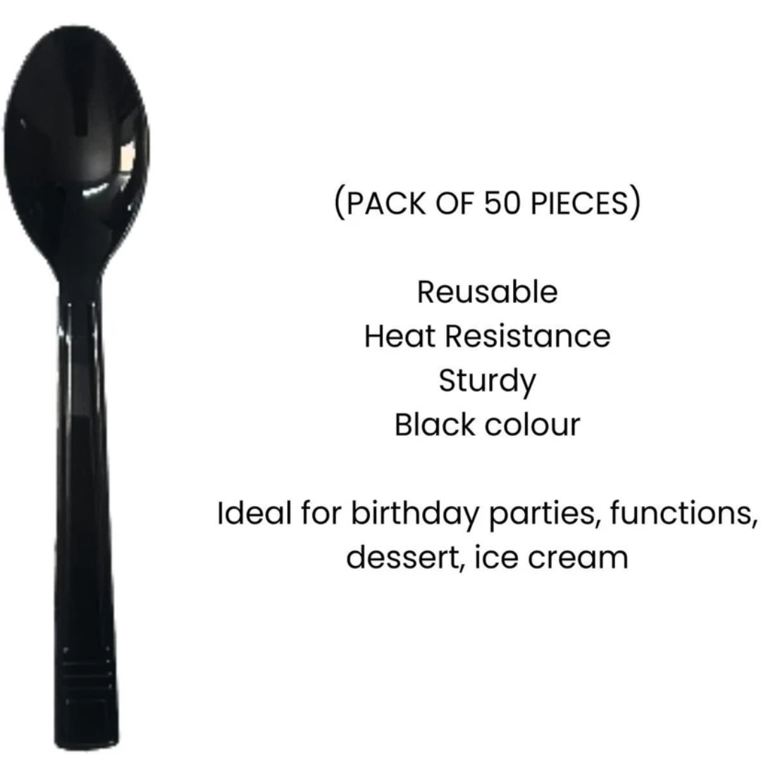 ब्लैक स्पून 50पीस (Black Spoon Pack Of 50)R145008