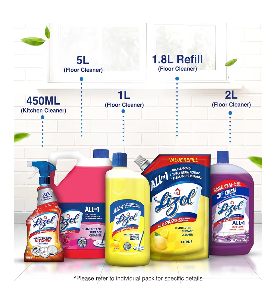 लिज़ोल फ्लोरल 1लीटर (Lizol Floral Cleaner 1L)D145008